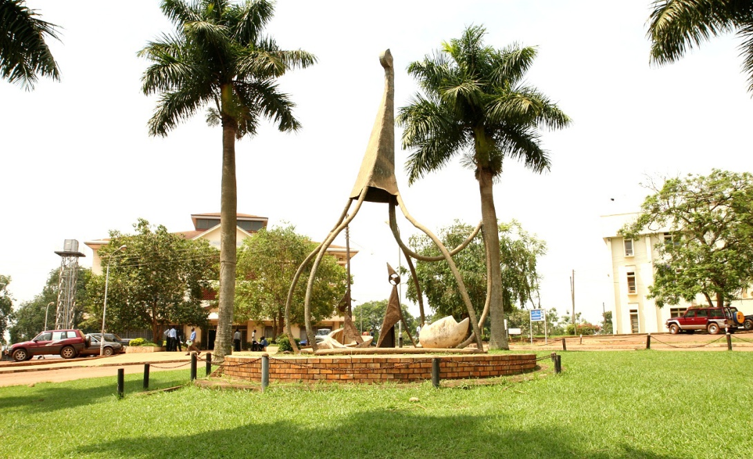 "Hatching a new generation" The 75th Anniversary Monument at the CoNAS, School of Statistics & Planning, EASLIS Roundabout, Makerere University, Kampala Uganda.