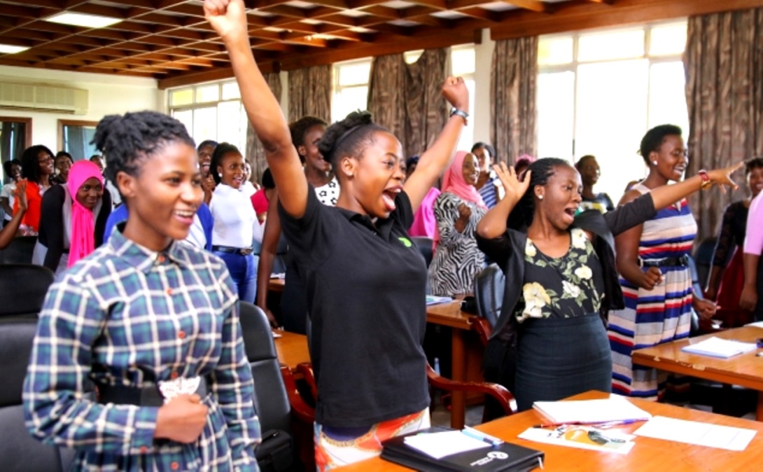 Female participants display passion for their personal brands during a training organised by the Gender Mainstreaming Directorate on 18th April 2019, Senate Conference Hall, Makerere University, Kampala Uganda.