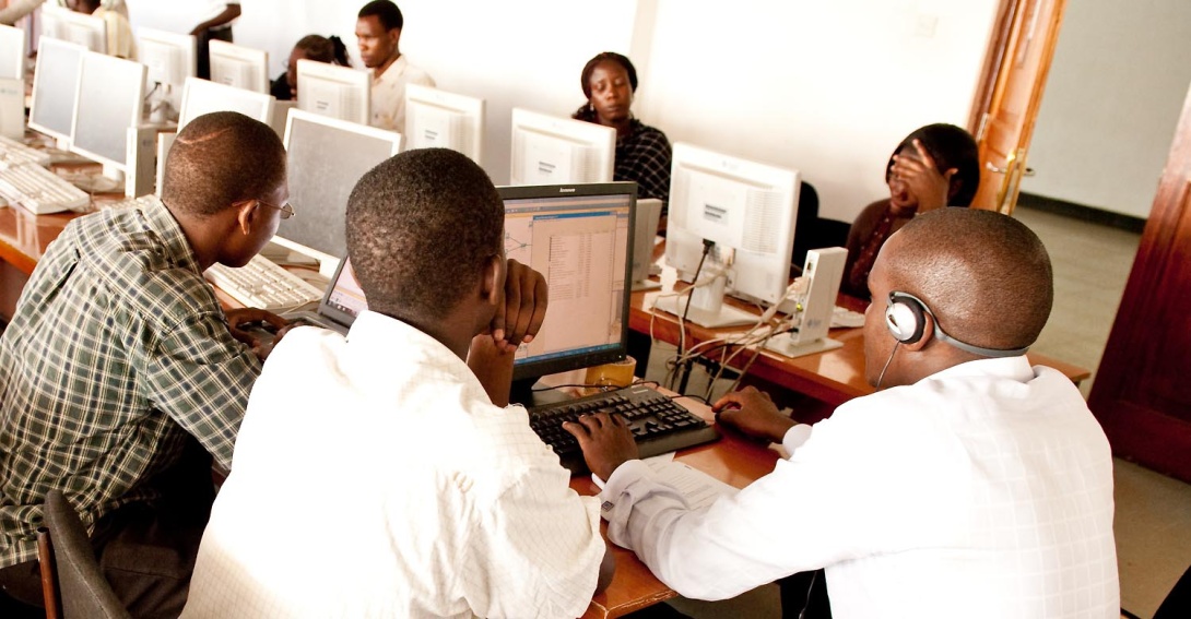 Users in one of the Computer Labs in the College of Computing and Information Sciences (CoCIS), Makerere University, Kampala Uganda. East Africa.