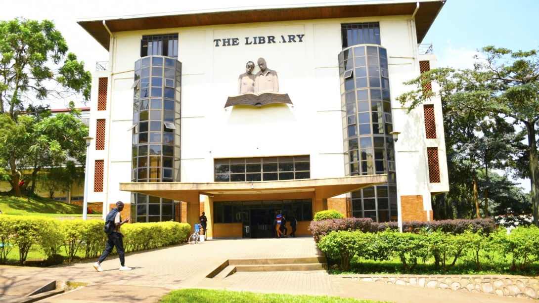 Front View of the Main Library, Makerere University, Kampala Uganda, East Africa.