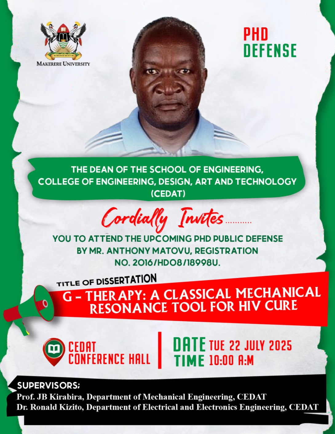 PHD Defence by Mr. Anthony Matovu