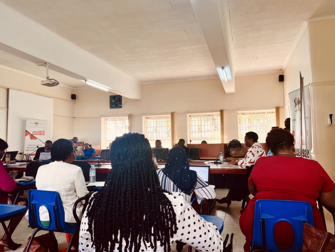 Participants attend a PhD Defence for Ms. Peace Regis Mutuuzo on 18th October 2023 in the Smart Room, College of Humanities and Social Sciences (CHUSS), Makerere University, Kampala Uganda, East Africa.