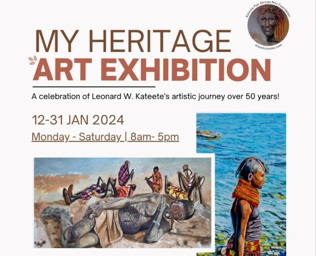 The Makerere Art Gallery - Institute of Heritage Conservation and Restoration (IHCR), My Heritage Art Exhibition: A celebration of Leonard W. Kateete's artistic journey over 50 years, 12th-31st January 2024, Monday – Saturday 8:00 am – 5:00 pm, Makerere Art Gallery (IHRC), MTSIFA, CEDAT, Constable Close, Off School Lane, Makerere University, Kampala Uganda, East Africa.