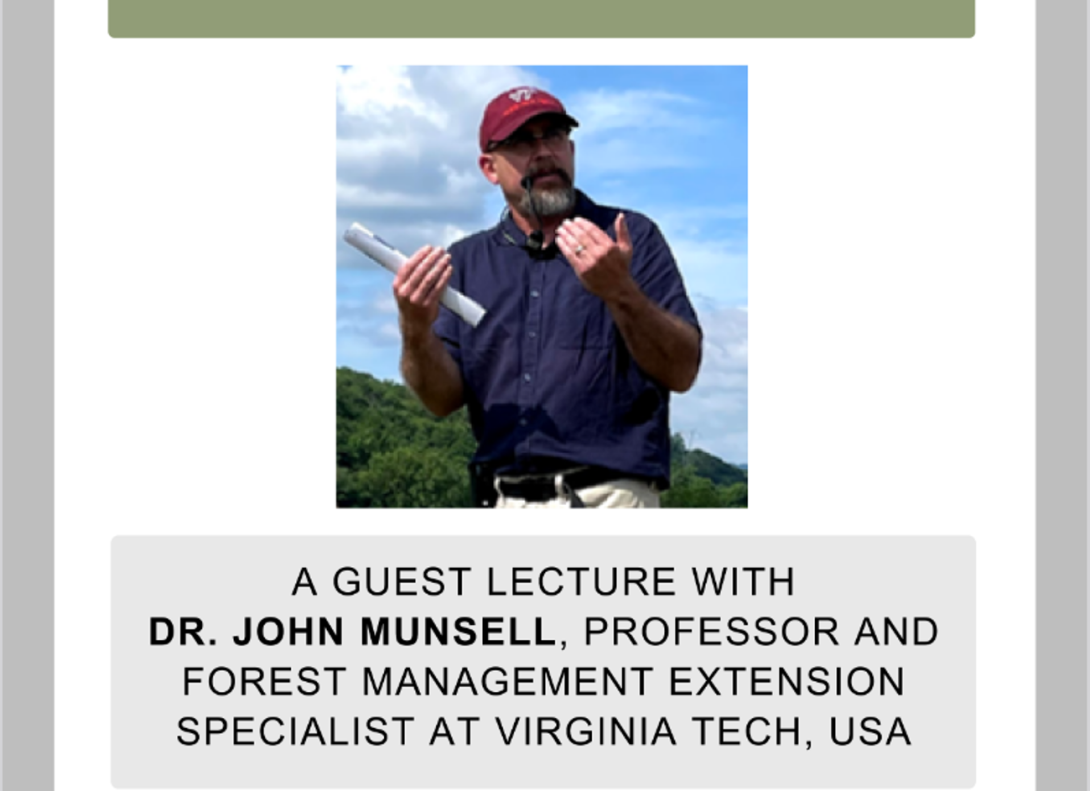 Department of Forestry, Biodiversity and Tourism Guest Lecture by Dr. John Munsell, "Agroforestry Applications: Insights and Experience from North America and Refugee-hosting Cameroon", 24th May 2024 at 2:00 PM EAT,  The Conference Room, School of Forestry, Environmental and Geographical Sciences, CAES, Makerere University, Kampala Uganda, East Africa.