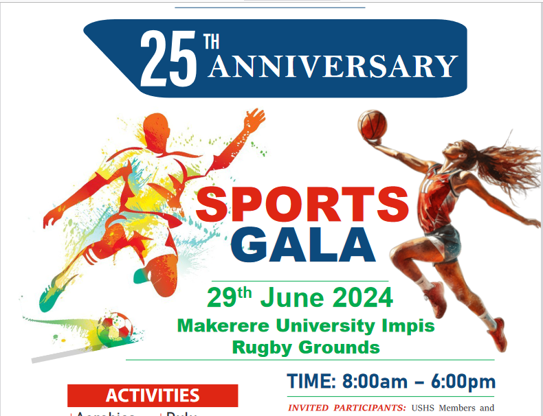 Uganda Society for Health Scientists (USHS) 25th Anniversary Sports Gala and Free Medical Camp, Saturday, June 29, 2024, 8:00 AM to 6:00 PM EAT, Impis Rugby Grounds, Makerere University, Kampala Uganda, East Africa.