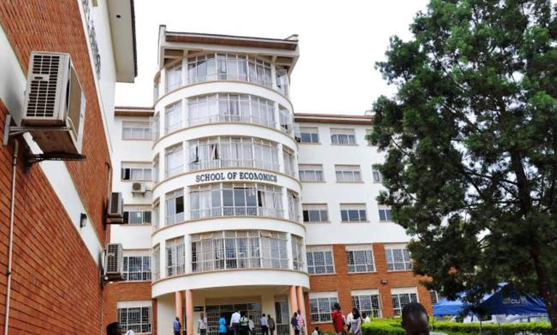 The School of Economics as approached from the School of Business, College of Business and Management Sciences (CoBAMS), Makerere University, Kampala Uganda, East Africa.