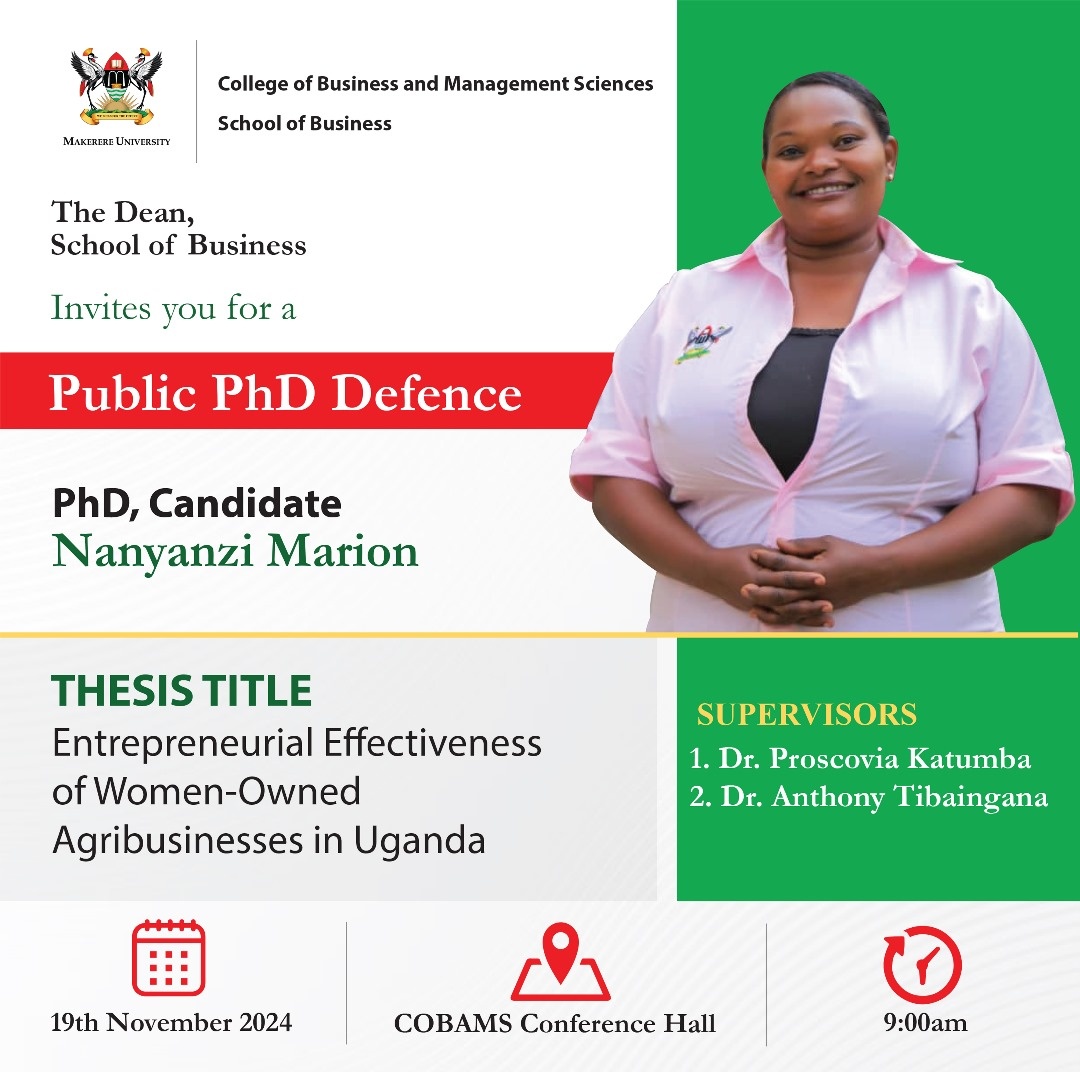 Marion Nanyanzi Public PhD Defence