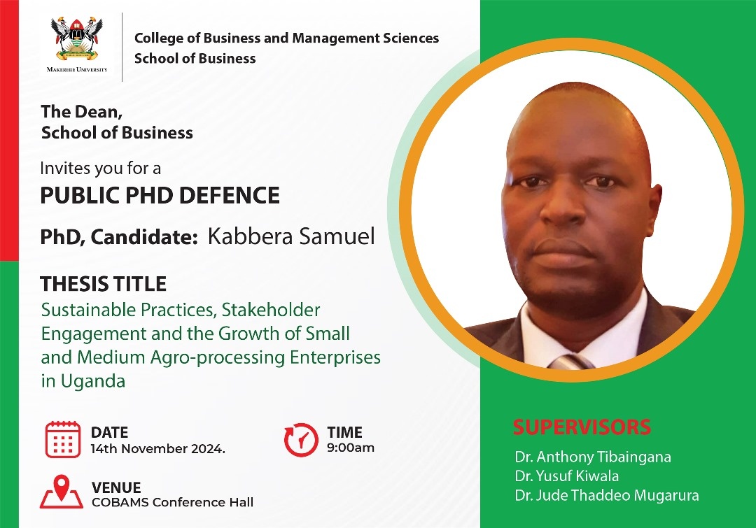 Samuel Kabbera Public PhD defence