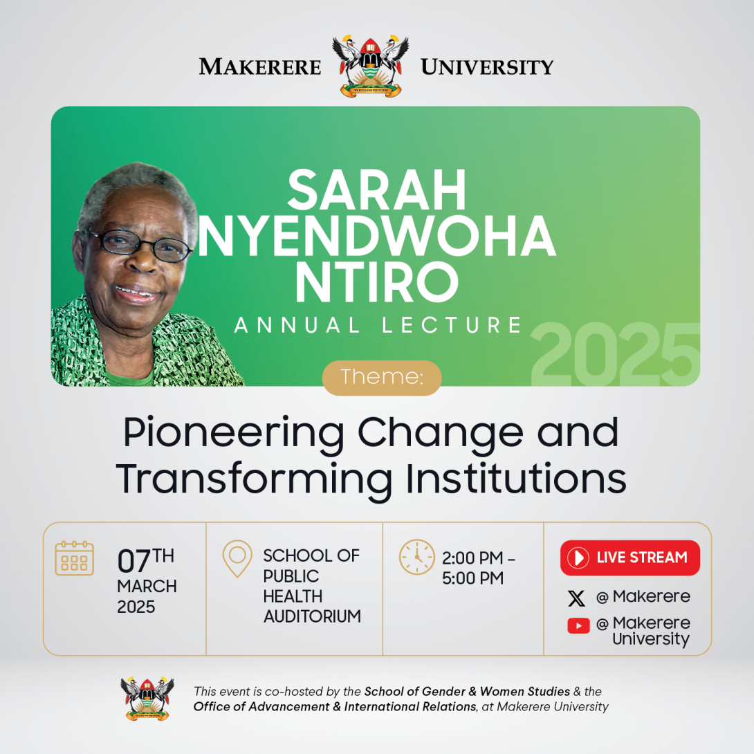 Announcing the 3rd Sarah Ntiro Memorial Lecture with Allen Kagina as the 2025 Distinguished Speaker, Friday 7th March 2025, 2:00PM, Makerere University School of Public Health Auditorium starting, Kampala Uganda, East Africa.