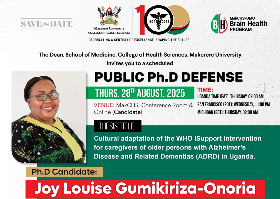 PhD Defence: Dr. Joy Louise Gumikiriza-Onoria, Thesis Title:  Severe Pneumonia in Children: The ability of body composition to predict survival and the effect of nutritional supplementation on outcomes, 28th August 2025, 9:00AM EAT, The Conference Room, 2nd Floor, Clinical Research Building, College of Health Sciences (CHS), Makerere University, Kampala Uganda, East Africa and Online.