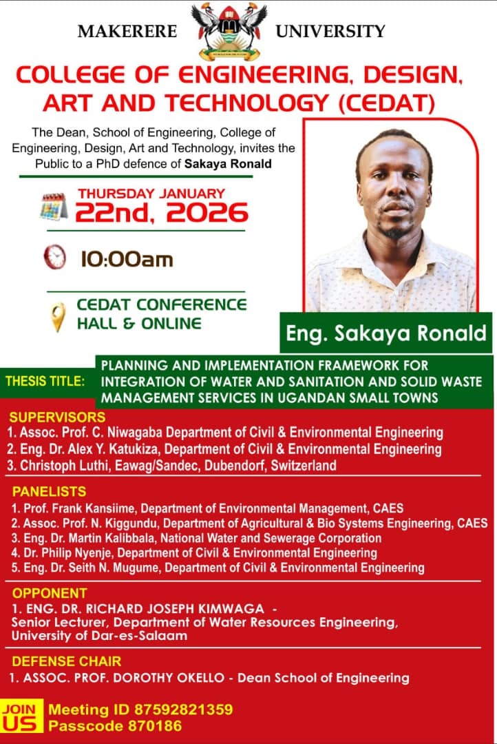 PhD Public defense for Eng. Sekaya Ronald