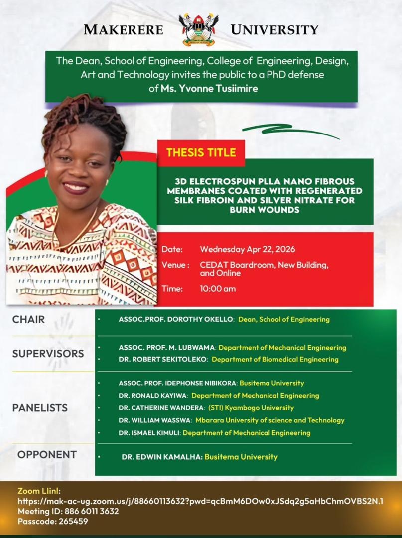 PhD Public Defence for Ms. Yvonne Tusiimire