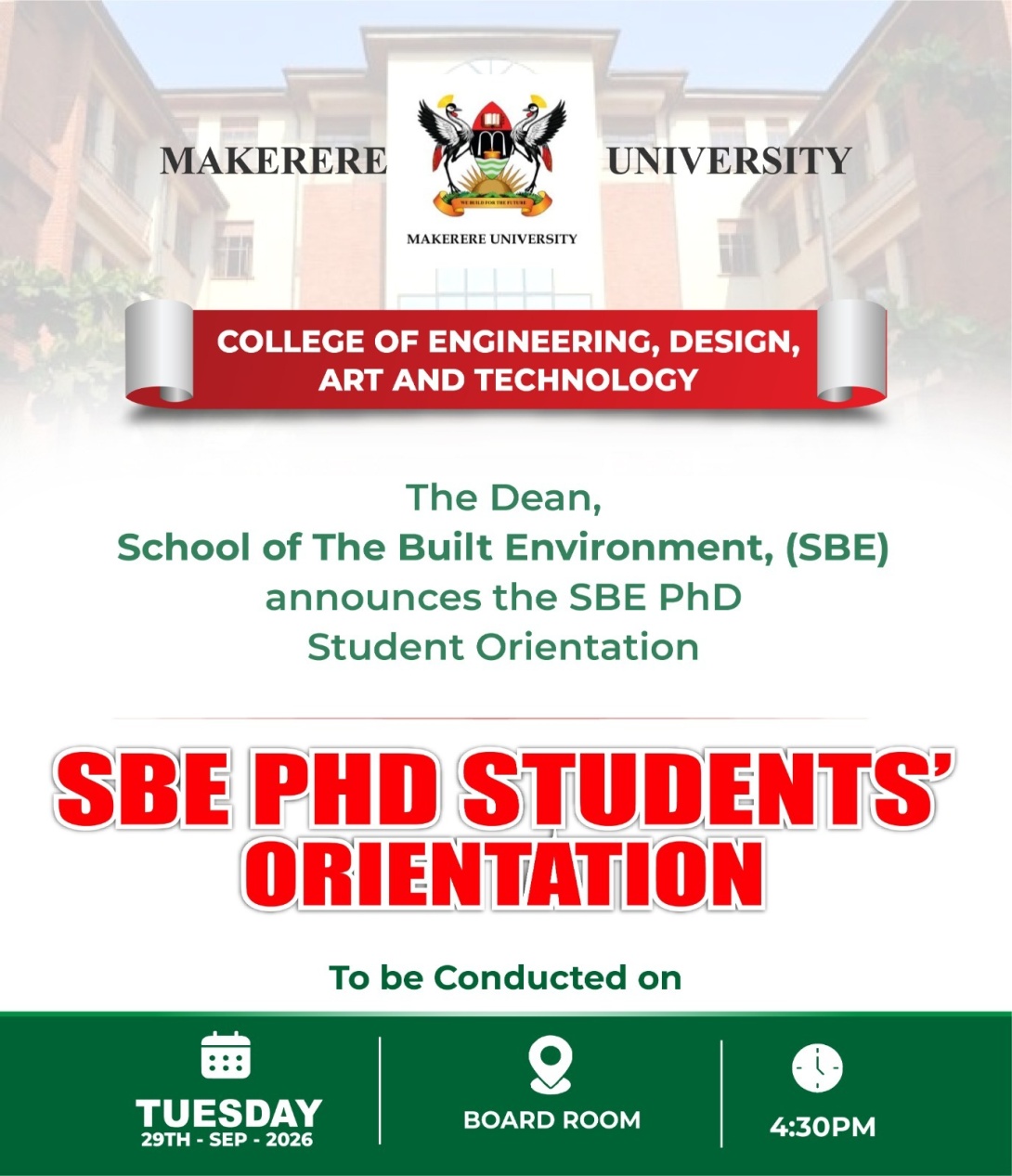Built Environment PhD student orientation 2026